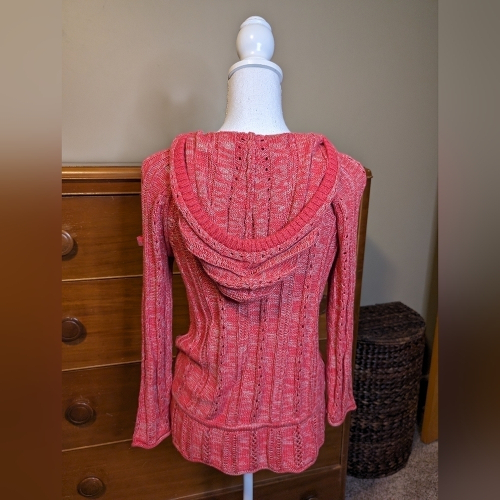 DKNY HOODED Half Zip WINTER Holiday Sweater SZ M - Picture 2 of 15